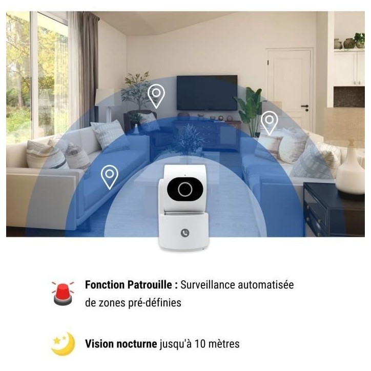 Caméra de surveillance - KONYKS - CAMINI CARE 2 - Intérieur - Wifi avec sirene et bouton d'appel vidéo Caméra de surveillance - KONYKS - CAMINI CARE 2 - Intérieur - Wifi avec sirene et bouton d'appel vidéo