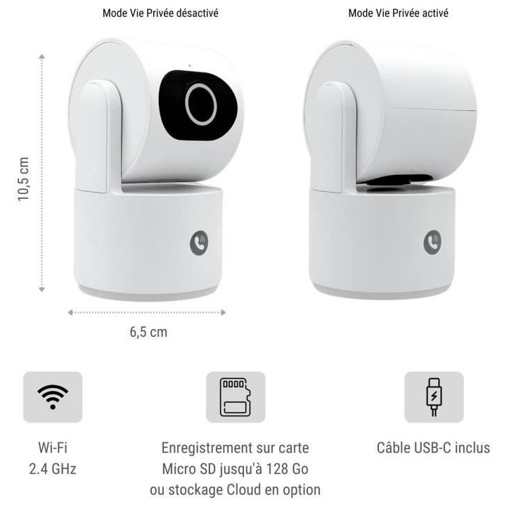 Caméra de surveillance - KONYKS - CAMINI CARE 2 - Intérieur - Wifi avec sirene et bouton d'appel vidéo Caméra de surveillance - KONYKS - CAMINI CARE 2 - Intérieur - Wifi avec sirene et bouton d'appel vidéo