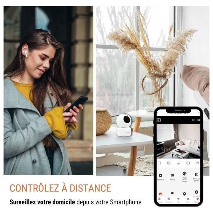 Caméra de surveillance - KONYKS - CAMINI 2 - Intérieur - Motorisée - Wifi - Détéction de mouvements Caméra de surveillance - KONYKS - CAMINI 2 - Intérieur - Motorisée - Wifi - Détéction de mouvements