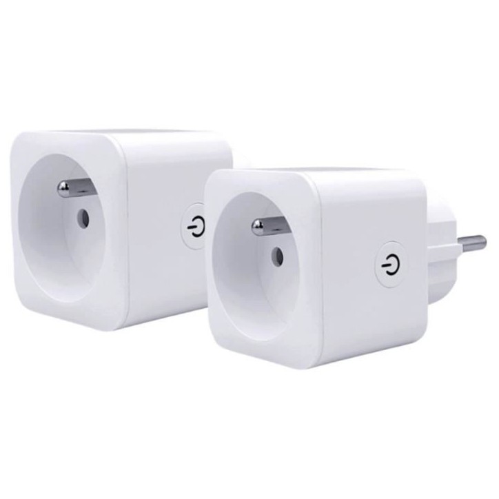 Lot de 2 prises connectées Wi-Fi + BT - KONYKS - Priska FR Dual Pack - 16 A - Avec compteur de consommation Lot de 2 prises connectées Wi-Fi + BT - KONYKS - Priska FR Dual Pack - 16 A - Avec compteur de consommation