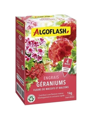 Engrais Géraniums, Fleurs de Massifs et Balcons - ALGOFLASH NATURASOL - 1 kg