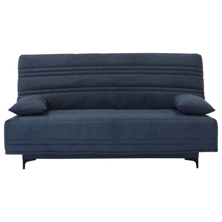 Banquette clic clac 3 places - Tissu bleu - L199 x P96 x 103 cm - KRISTEN - Style contemporain Banquette clic clac 3 places - Tissu bleu - L199 x P96 x 103 cm - KRISTEN - Style contemporain