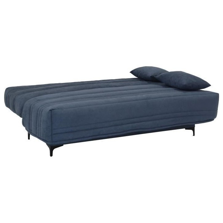 Banquette clic clac 3 places - Tissu bleu - L199 x P96 x 103 cm - KRISTEN - Style contemporain Banquette clic clac 3 places - Tissu bleu - L199 x P96 x 103 cm - KRISTEN - Style contemporain