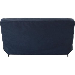 Banquette clic clac 3 places - Tissu bleu - L199 x P96 x 103 cm - KRIS