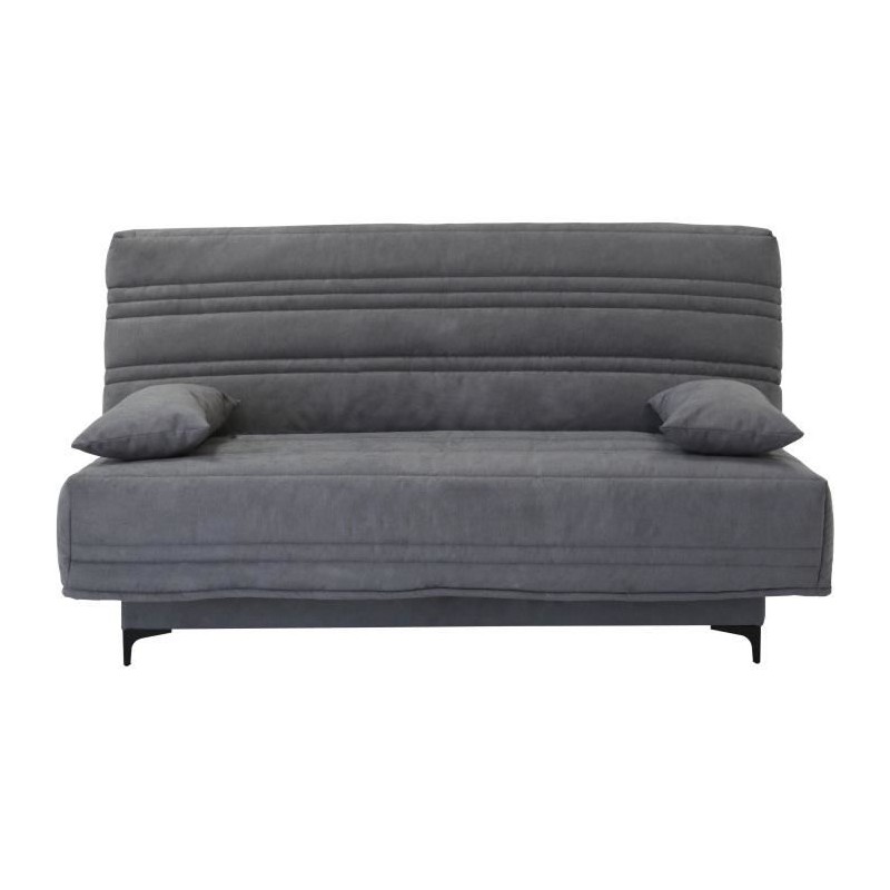 Banquette clic clac 3 places - Tissu gris moyen - L199 x P96 x H103 cm Banquette clic clac 3 places - Tissu gris moyen - L199 x P96 x H103 cm