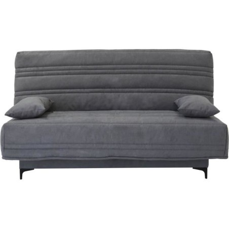 Banquette clic clac 3 places - Tissu gris moyen - L199 x P96 x H103 cm