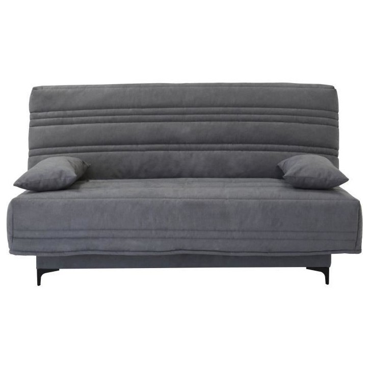 Banquette clic clac 3 places - Tissu gris moyen - L199 x P96 x H103 cm - KRISTEN - Style contemporain Banquette clic clac 3 places - Tissu gris moyen - L199 x P96 x H103 cm - KRISTEN - Style contemporain