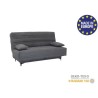 Banquette clic clac 3 places - Tissu gris moyen - L199 x P96 x H103 cm