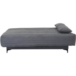 Banquette clic clac 3 places - Tissu gris moyen - L199 x P96 x H103 cm