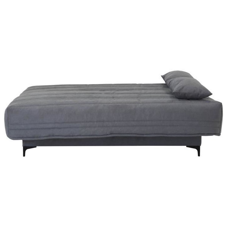 Banquette clic clac 3 places - Tissu gris moyen - L199 x P96 x H103 cm - KRISTEN - Style contemporain Banquette clic clac 3 places - Tissu gris moyen - L199 x P96 x H103 cm - KRISTEN - Style contemporain