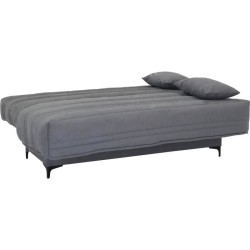 Banquette clic clac 3 places - Tissu gris moyen - L199 x P96 x H103 cm
