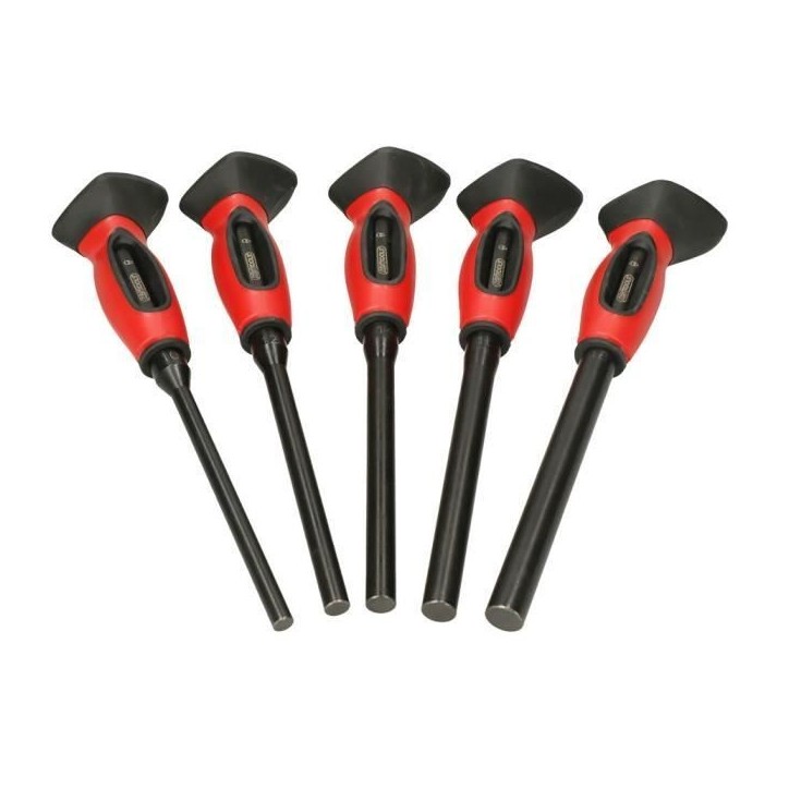 Jeu de 5 chasse-goupilles - KS TOOLS - 156.0222F - Chasse clou brunis - Goupille avec poignée - Avec systeme anti-vibrations Jeu de 5 chasse-goupilles - KS TOOLS - 156.0222F - Chasse clou brunis - Goupille avec poignée - Avec systeme anti-vibrations