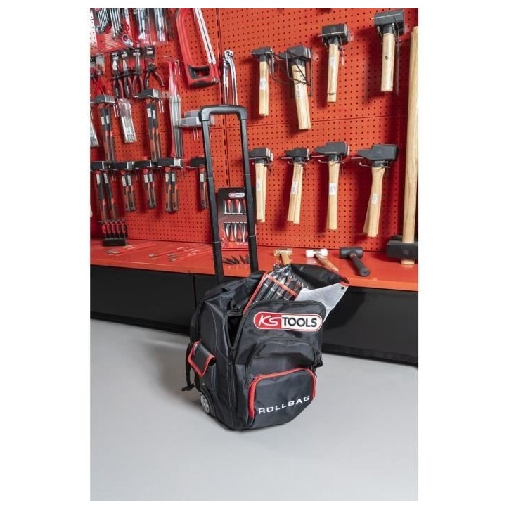 Sac a dos - KS TOOLS - 850.0334 - Sac a roulettes - Bras télescopique - Charge max 35 kg - Volume 18 L Sac a dos - KS TOOLS - 850.0334 - Sac a roulettes - Bras télescopique - Charge max 35 kg - Volume 18 L