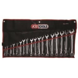 Jeu de 18 clés mixtes métriques - KS TOOLS - 922.0047 - En trousse -