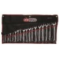 Jeu de 18 clés mixtes métriques - KS TOOLS - 922.0047 - En trousse - 6 a 24 mm - Angle de fourche oeil incliné a 15°