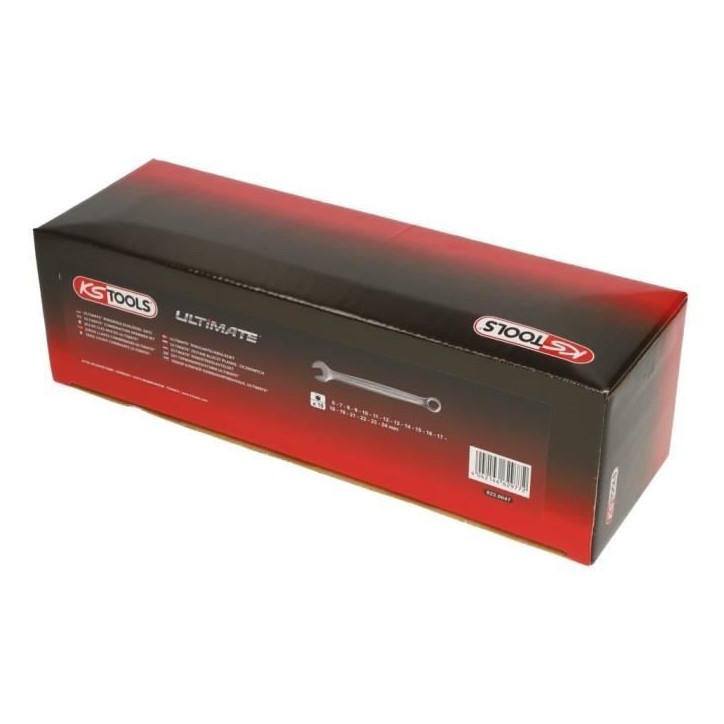 Jeu de 18 clés mixtes métriques - KS TOOLS - 922.0047 - En trousse - 6 a 24 mm - Angle de fourche oeil incliné a 15° Jeu de 18 clés mixtes métriques - KS TOOLS - 922.0047 - En trousse - 6 a 24 mm - Angle de fourche oeil incliné a 15°