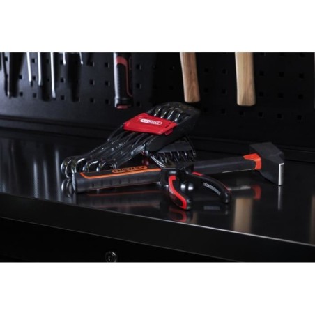 Jeu de 10 clés mixtes métriques - KS TOOLS - 922.0050 - Sur support - 8 a 19 mm - Angle de fourche et oeil incliné a 15°