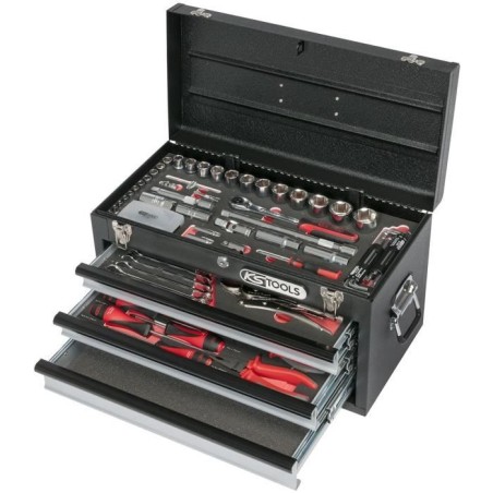 Coffre a outils ULTIMATE équipé - 3 tiroirs et plateau - 114 pcs , K