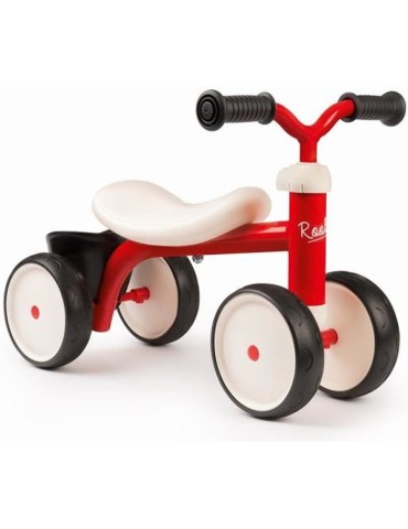 Porteur Métal Rookie - Rouge - SMOBY - Pour Enfant des 12 mois - 4 roues silencieuses et poignée de transport