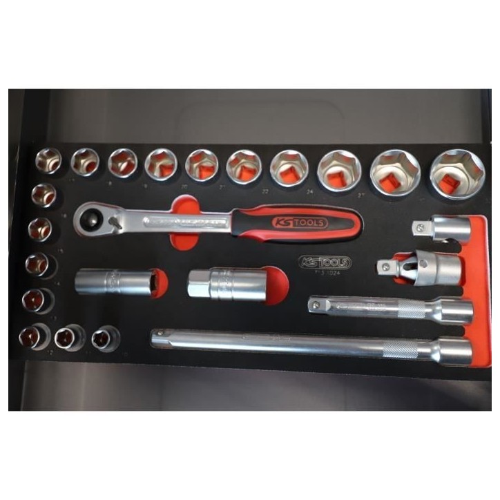 Module - KS TOOLS - 713.1024 - Module de douilles et accessoires Ultimate - 1/2 - 24 pieces