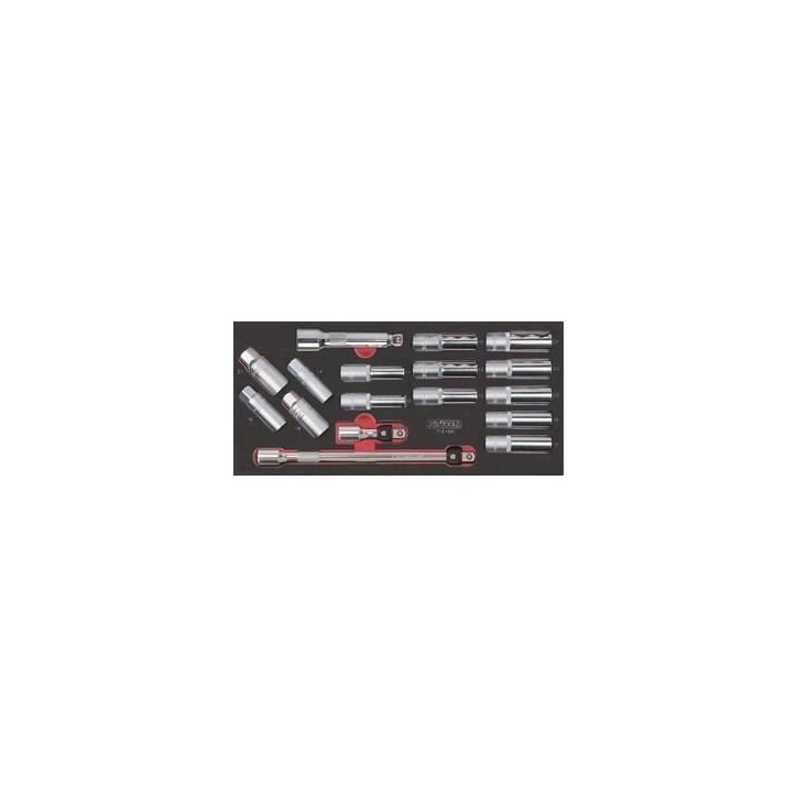 Module - KS TOOLS - 713.1026 - Module de douilles longues et accessoires - 1/2 - 17 pieces Module - KS TOOLS - 713.1026 - Module de douilles longues et accessoires - 1/2 - 17 pieces