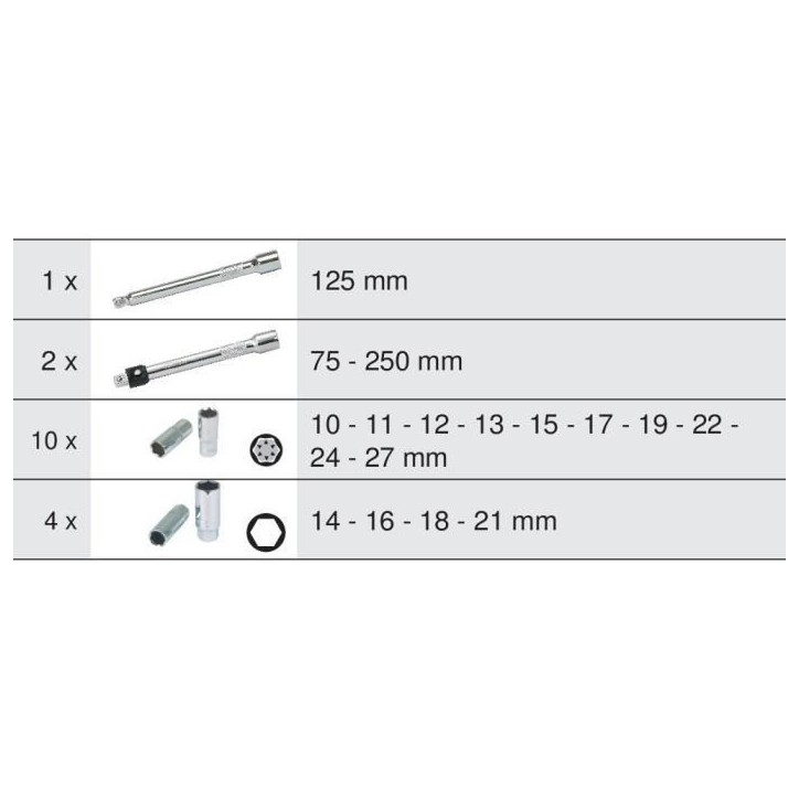 Module - KS TOOLS - 713.1026 - Module de douilles longues et accessoires - 1/2 - 17 pieces Module - KS TOOLS - 713.1026 - Module de douilles longues et accessoires - 1/2 - 17 pieces
