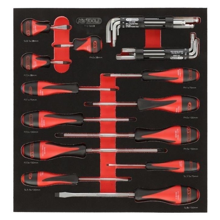 Module - KS TOOLS - 714.0158 - Composition d'outils 3 tiroirs - Pour servante - 158 pieces