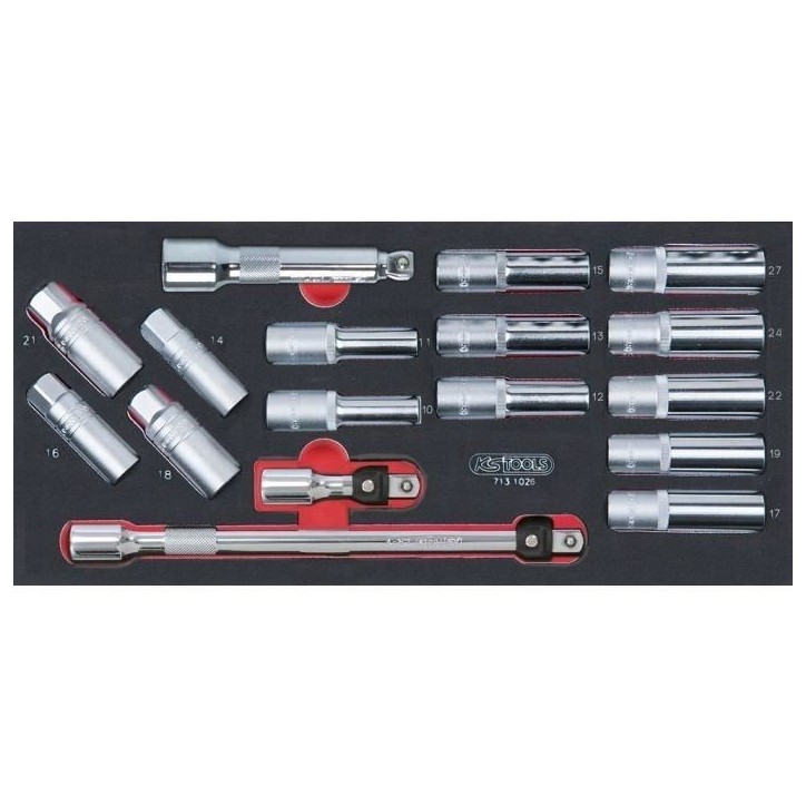 Module - KS TOOLS - 714.0158 - Composition d'outils 3 tiroirs - Pour servante - 158 pieces