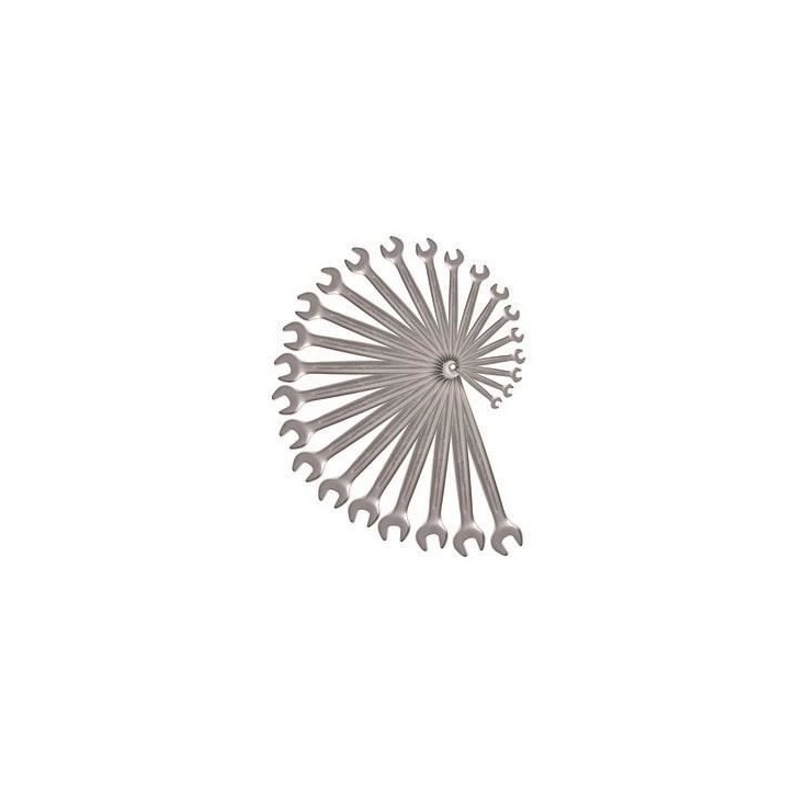 Jeu de 25 clé mixtes - KS TOOLS - 922.0075 - Clés mixtes métriques en trousse - 6 a 34 mm - Angle de fourche 15°
