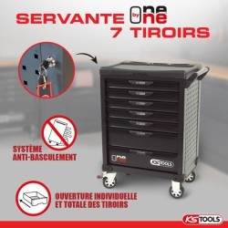 Servante d'atelier - Vide - 7 tiroirs - KS Tools - 823.0007 - Noir - S