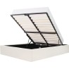 Lit coffre adulte 140 x 190 cm - Tissu Beige - ECLIPSE