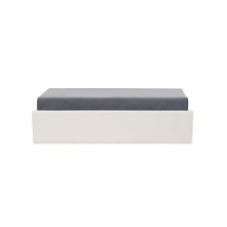 Lit coffre adulte 140 x 190 cm - Tissu Beige - ECLIPSE