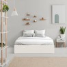 Lit coffre adulte 140 x 190 cm - Tissu Beige - ECLIPSE
