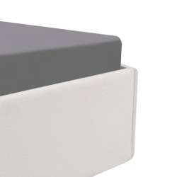 Lit coffre adulte 140 x 190 cm - Tissu Beige - ECLIPSE