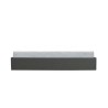 ECLIPSE Lit coffre adulte - Tissu gris foncé - Sommier inclus - l 140