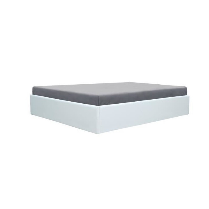 ECLIPSE Lit adulte 140x190 cm avec Coffre de rangement - Simili Blanc ECLIPSE Lit adulte 140x190 cm avec Coffre de rangement - Simili Blanc