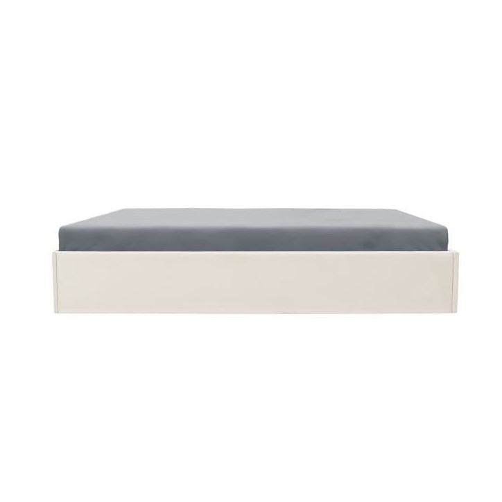 ECLIPSE Lit adulte 160x200 cm + Coffre de rangement - Tissu Beige ECLIPSE Lit adulte 160x200 cm + Coffre de rangement - Tissu Beige