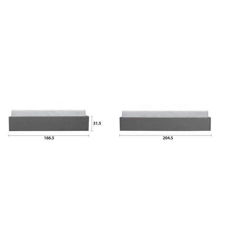 ECLIPSE Lit adulte 160x200 cm + Coffre de rangement - Tissu gris clair ECLIPSE Lit adulte 160x200 cm + Coffre de rangement - Tissu gris clair