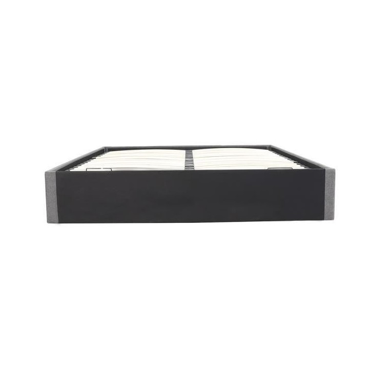 ECLIPSE Lit adulte 160x200 cm + Coffre de rangement - Tissu gris clair ECLIPSE Lit adulte 160x200 cm + Coffre de rangement - Tissu gris clair
