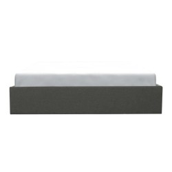 ECLIPSE Lit adulte + coffre de journée - Tissu gris foncé - 160 x 20
