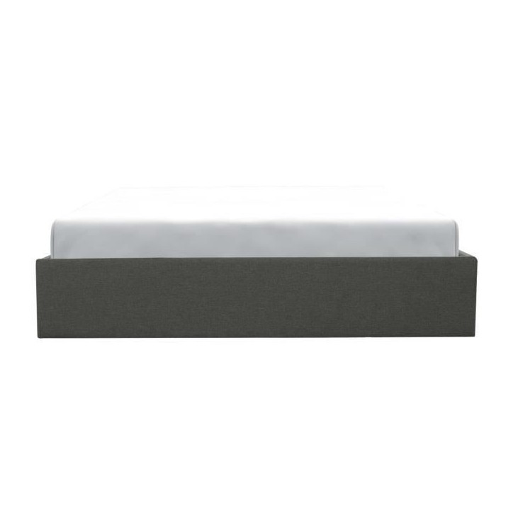 ECLIPSE Lit adulte + coffre de journée - Tissu gris foncé - 160 x 200 cm ECLIPSE Lit adulte + coffre de journée - Tissu gris foncé - 160 x 200 cm