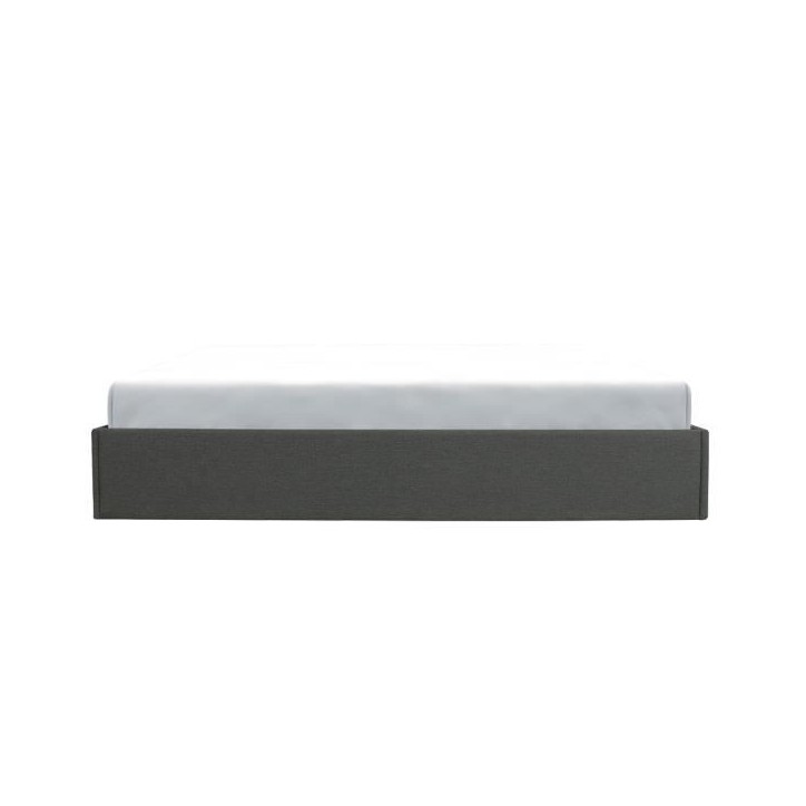 ECLIPSE Lit adulte + coffre de journée - Tissu gris foncé - 160 x 200 cm ECLIPSE Lit adulte + coffre de journée - Tissu gris foncé - 160 x 200 cm