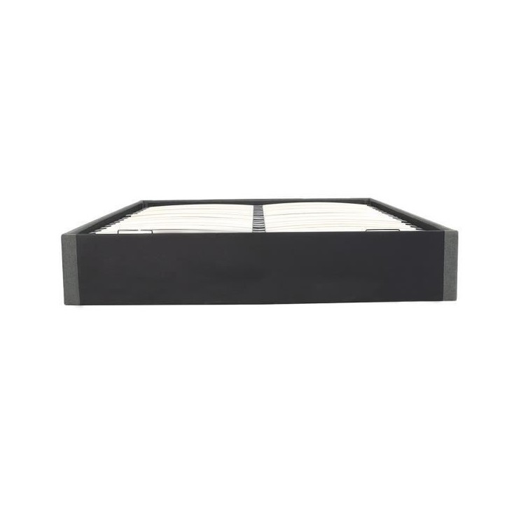 ECLIPSE Lit adulte + coffre de journée - Tissu gris foncé - 160 x 200 cm ECLIPSE Lit adulte + coffre de journée - Tissu gris foncé - 160 x 200 cm