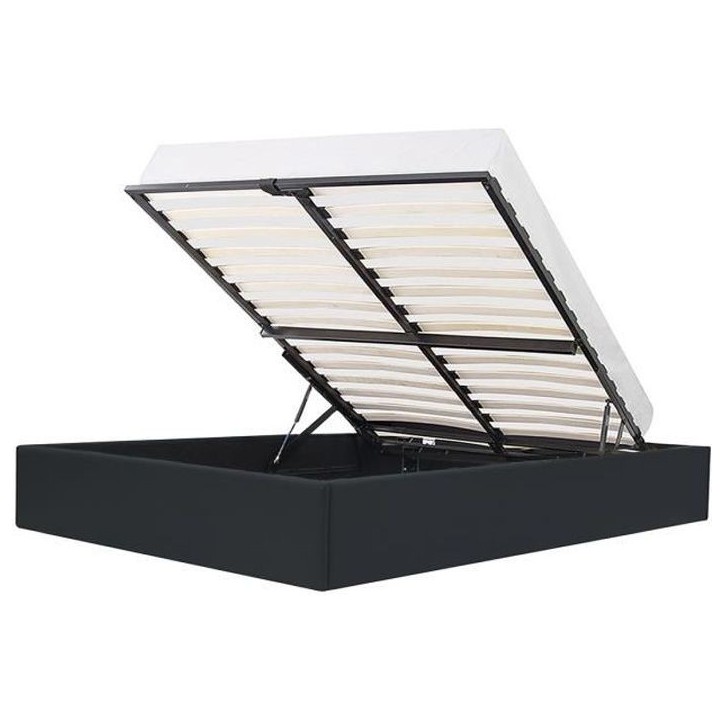 ECLIPSE Lit adulte 160x200 cm avec coffre de rangement - Simili Noir ECLIPSE Lit adulte 160x200 cm avec coffre de rangement - Simili Noir