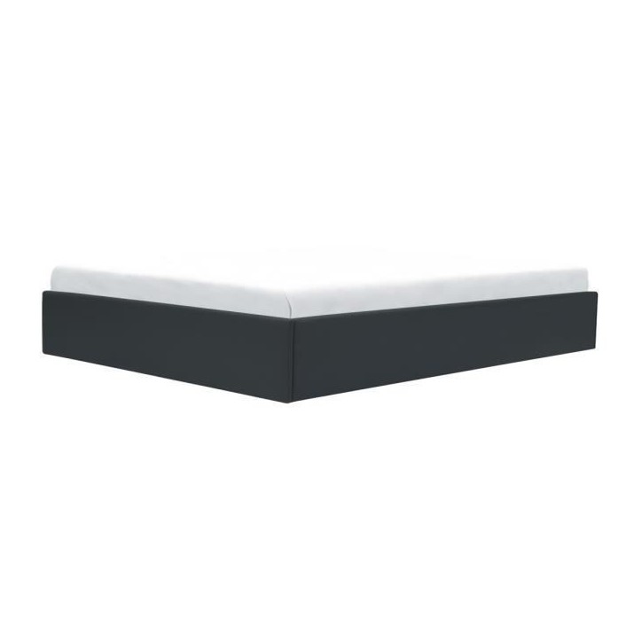 ECLIPSE Lit adulte 160x200 cm avec coffre de rangement - Simili Noir ECLIPSE Lit adulte 160x200 cm avec coffre de rangement - Simili Noir