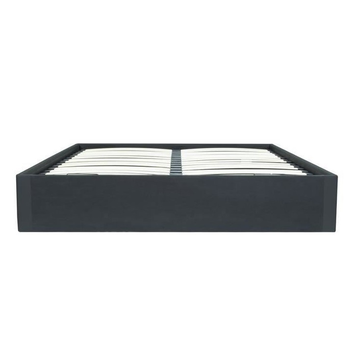 ECLIPSE Lit adulte 160x200 cm avec coffre de rangement - Simili Noir ECLIPSE Lit adulte 160x200 cm avec coffre de rangement - Simili Noir