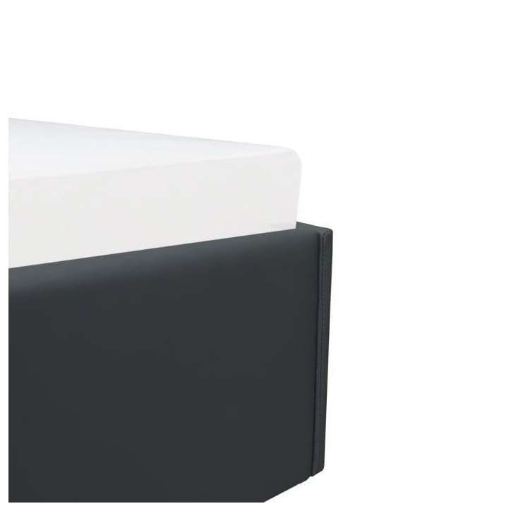 ECLIPSE Lit adulte 160x200 cm avec coffre de rangement - Simili Noir ECLIPSE Lit adulte 160x200 cm avec coffre de rangement - Simili Noir