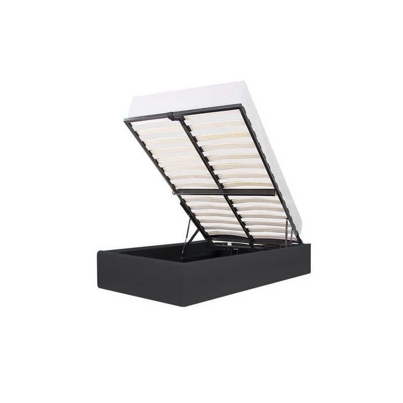 ECLIPSE Lit coffre enfant 90 x 190 cm - Simili noir - Sommier inclus ECLIPSE Lit coffre enfant 90 x 190 cm - Simili noir - Sommier inclus