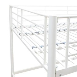 Lit mezzanine en métal - ELIOT - Blanc - 140 x 200 cm - Sommier inclu