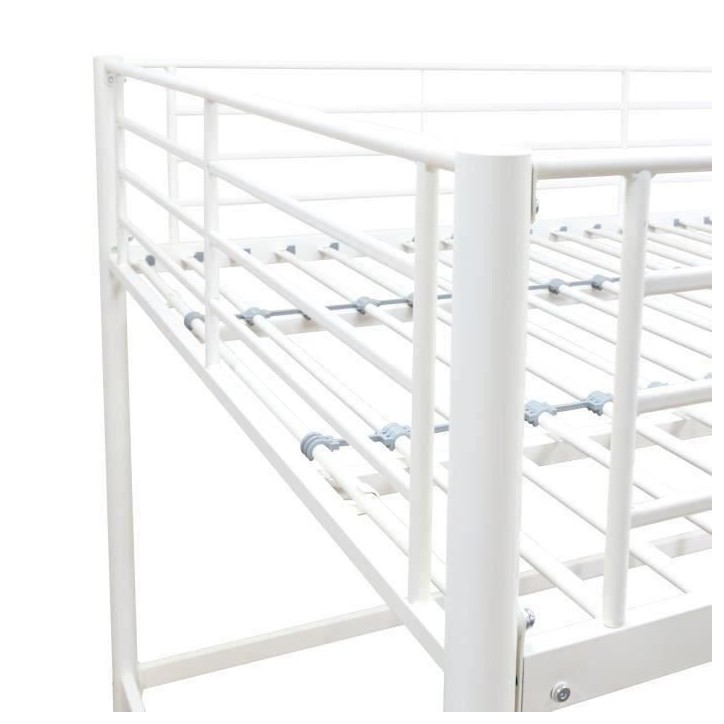 Lit mezzanine en métal - ELIOT - Blanc - 140 x 200 cm - Sommier inclus Lit mezzanine en métal - ELIOT - Blanc - 140 x 200 cm - Sommier inclus